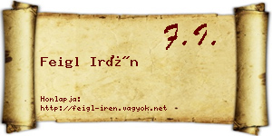 Feigl Irén névjegykártya